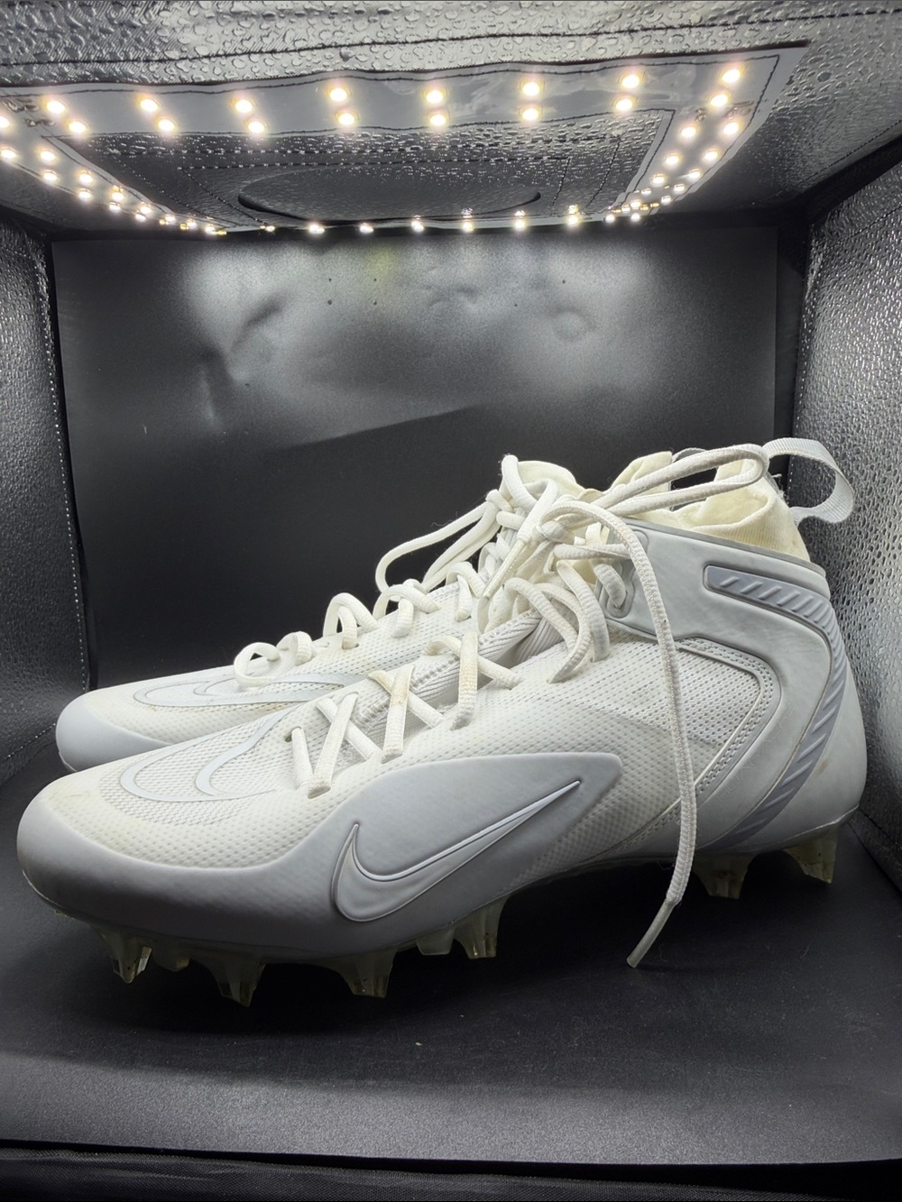 Nike Alpha Huarache 8 Elite White Pure Platinum lacrosse cleats